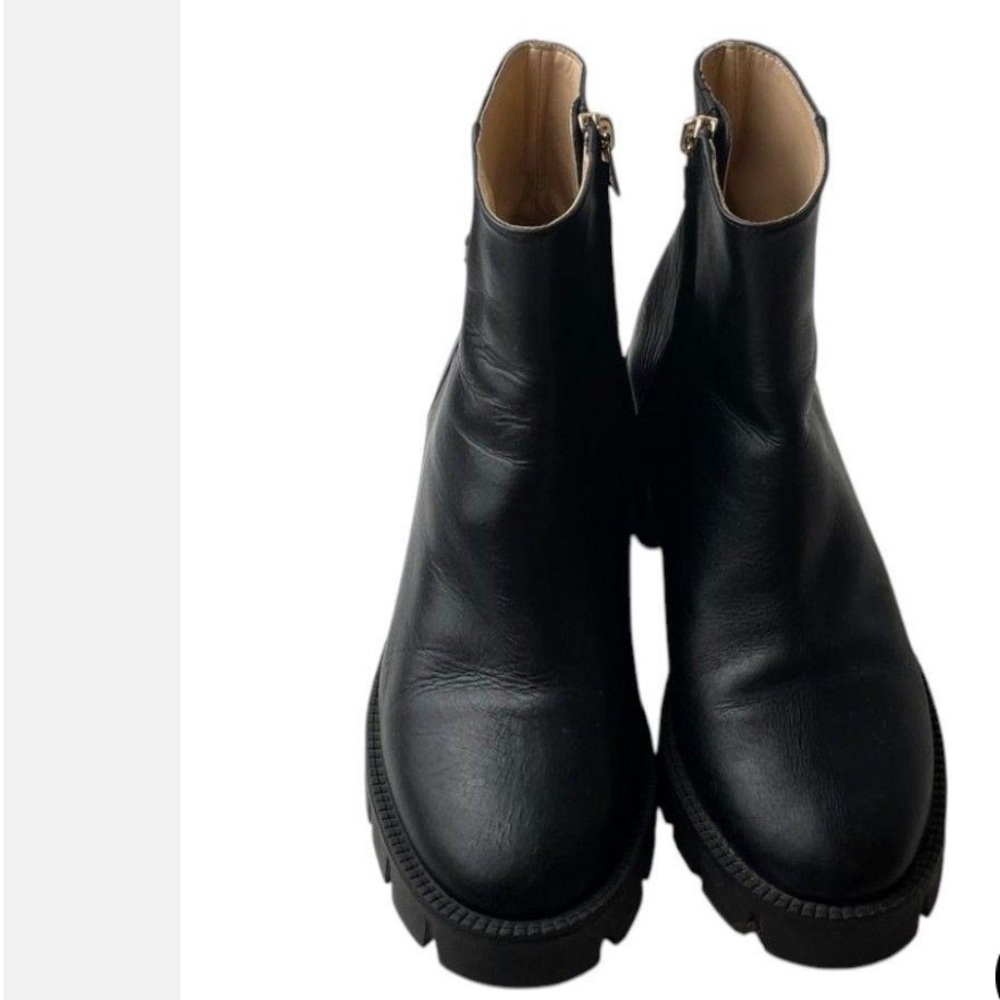 NWOT Coach “Chrissy” Black Leather Heeled Ankle Booties Size 7 - Picture 2 of 13